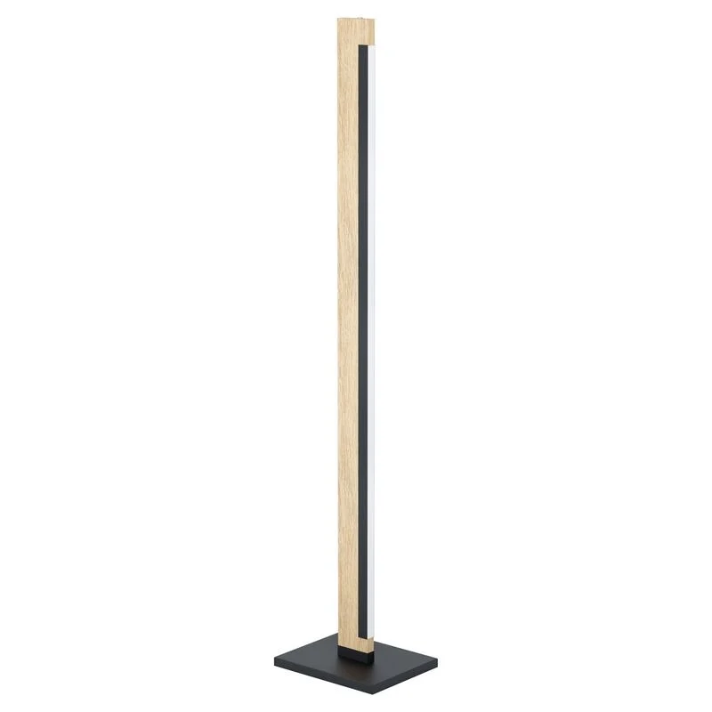 Lámpara de pie de madera marrón, Ludovica, 22W, 3000K LED, con interruptor
