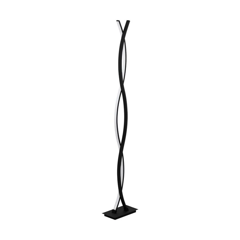 Lámpara de pie negra de aluminio, Arantxa, 32W, 3000K LED, con interruptor