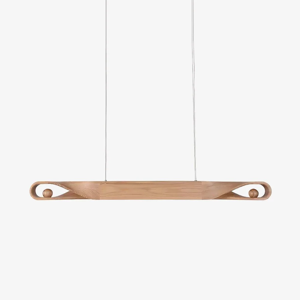 Lustra Lámpara Colgante de Madera Curvada Minimalista