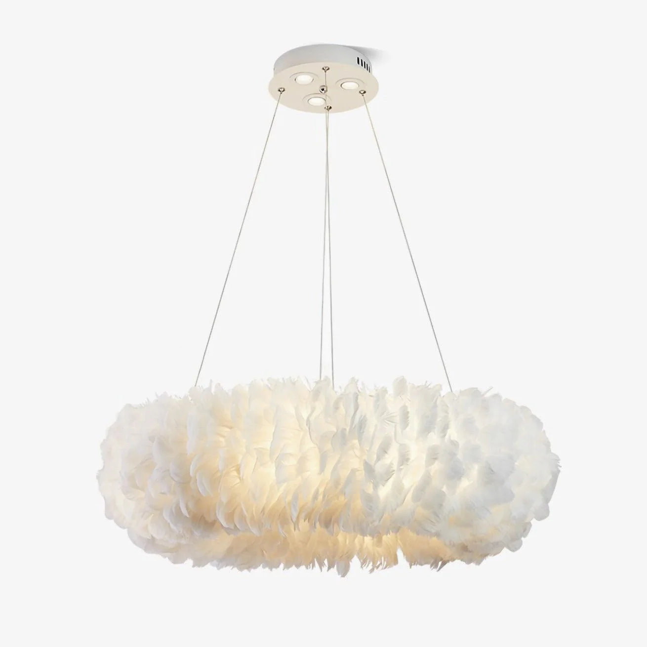 Lámpara Colgante de Plumas de Ganso