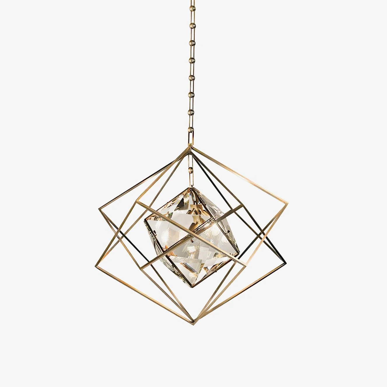 Zevira Lámpara Colgante de Cristal de Latón de Lujo