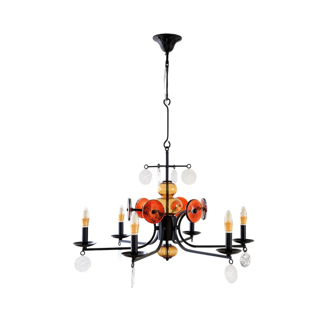 Anorion Lámpara Araña Vidrio Lujo Industrial Vintage