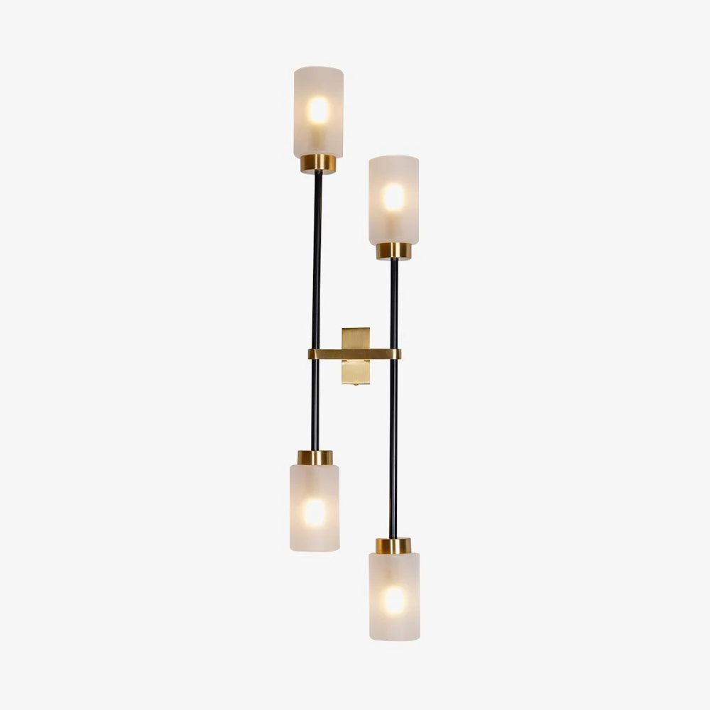 Lustra Aplique de pared Vidrio Cilindros Marco Bronce Lineal