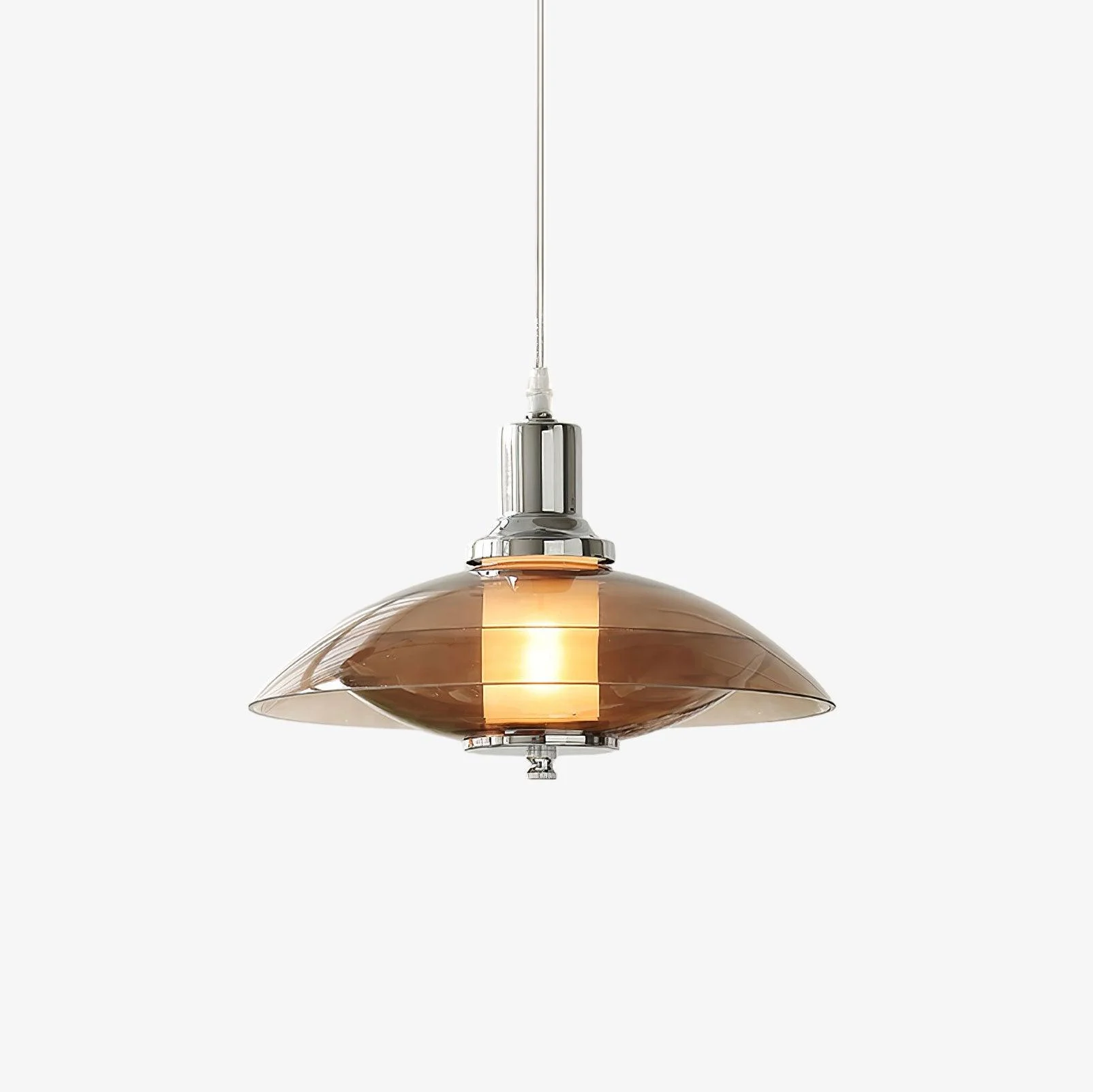 Aurelia Lámpara Colgante Cromo Vintage Vidrio