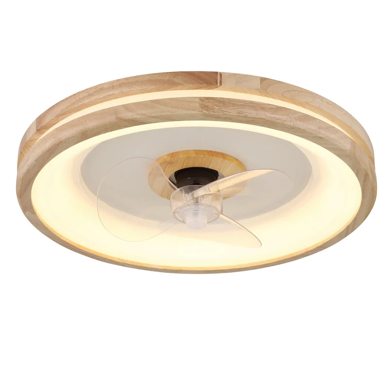 Ventilador de techo moderno madera, Klaaske, 30W, ajustable entre luz blanco cálido y frío LED, con mando a distancia
