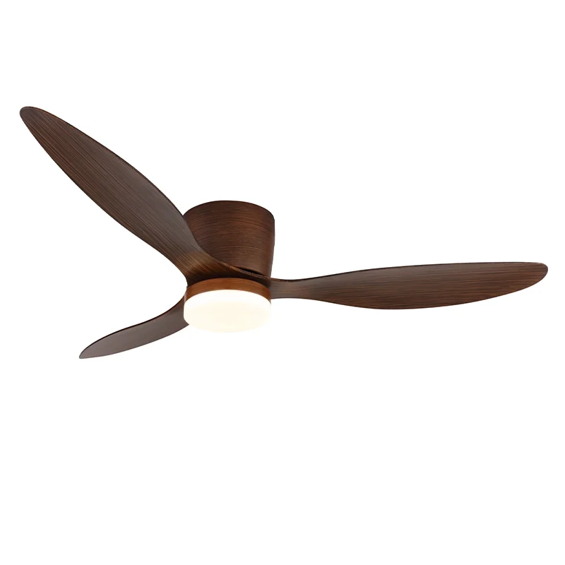 Ventilador de techo marrón de plástico, Lenneke, 20W, ajustable entre luz blanco cálido y frío LED, con mando a distancia