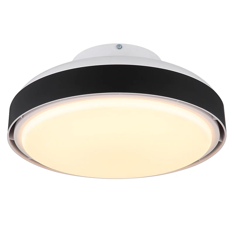 Ventilador de techo negro de plástico, Madhavi, 40W, ajustable entre luz blanco cálido y frío LED, con mando a distancia