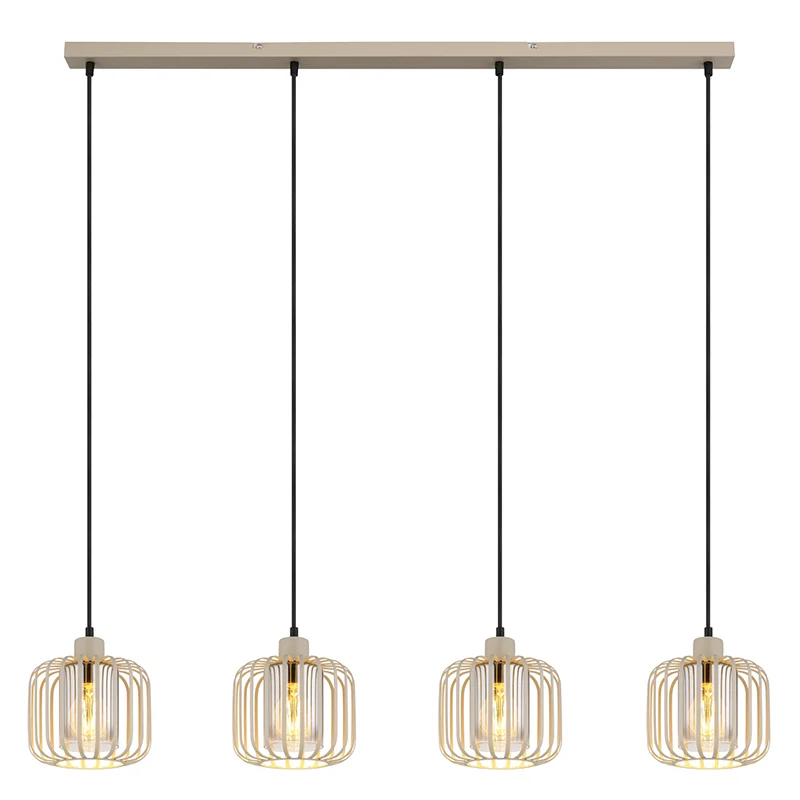 Lámpara colgante beige de metal, Jolanda