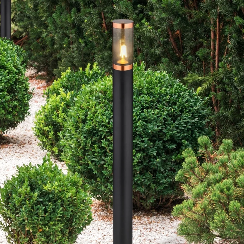 Lámpara exterior negra de acero inoxidable, Ishara, IP44