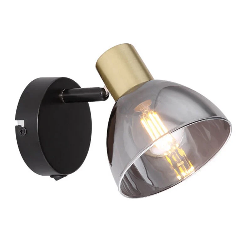Foco de pared dorado de vidrio, Arthur