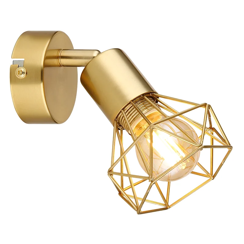 Foco de pared dorado de metal, Oebele