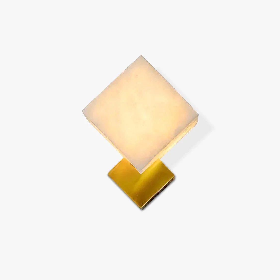 Arden Aplique de pared Blanco Alabastro Minimalista Base Oro