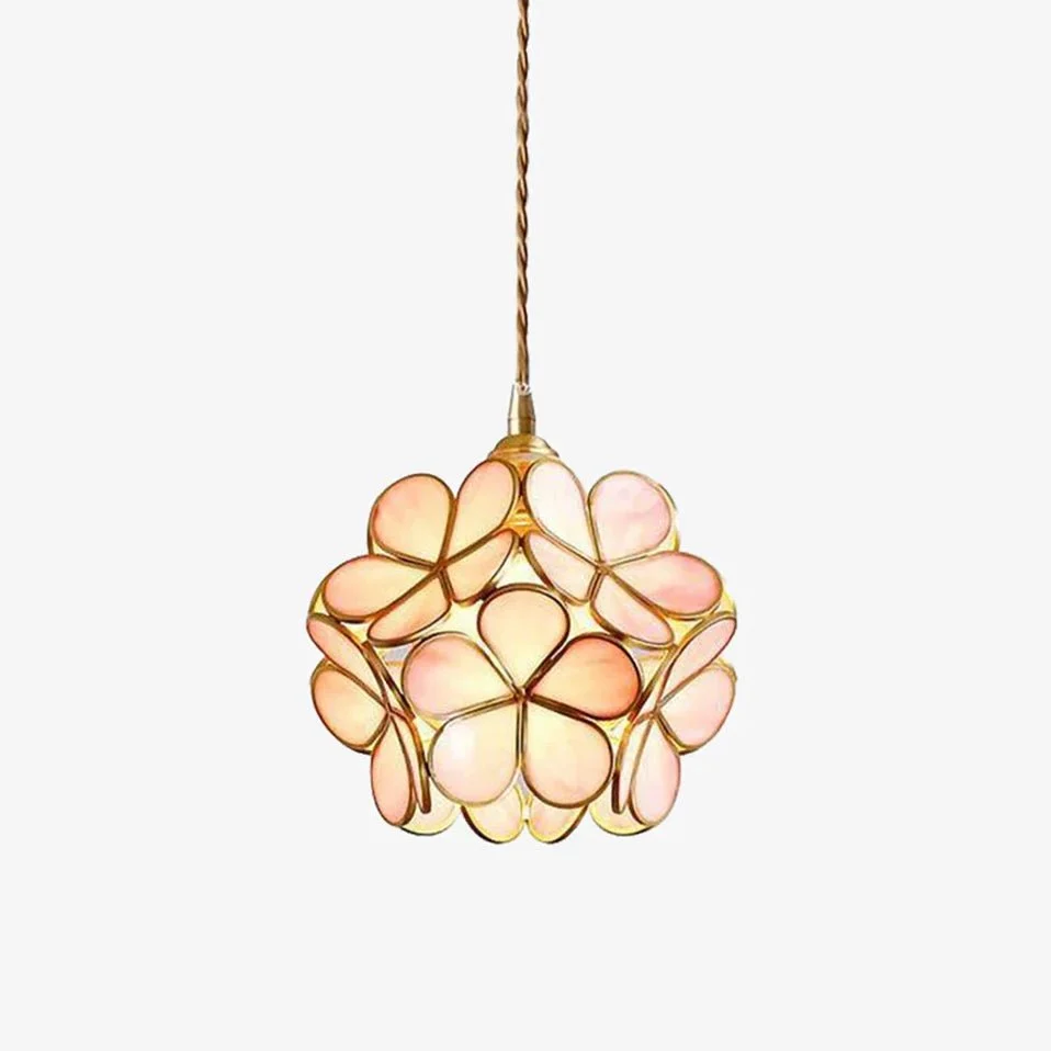 Lustra Lámpara Colgante de Cristal con Forma de Pétalo para Cocina