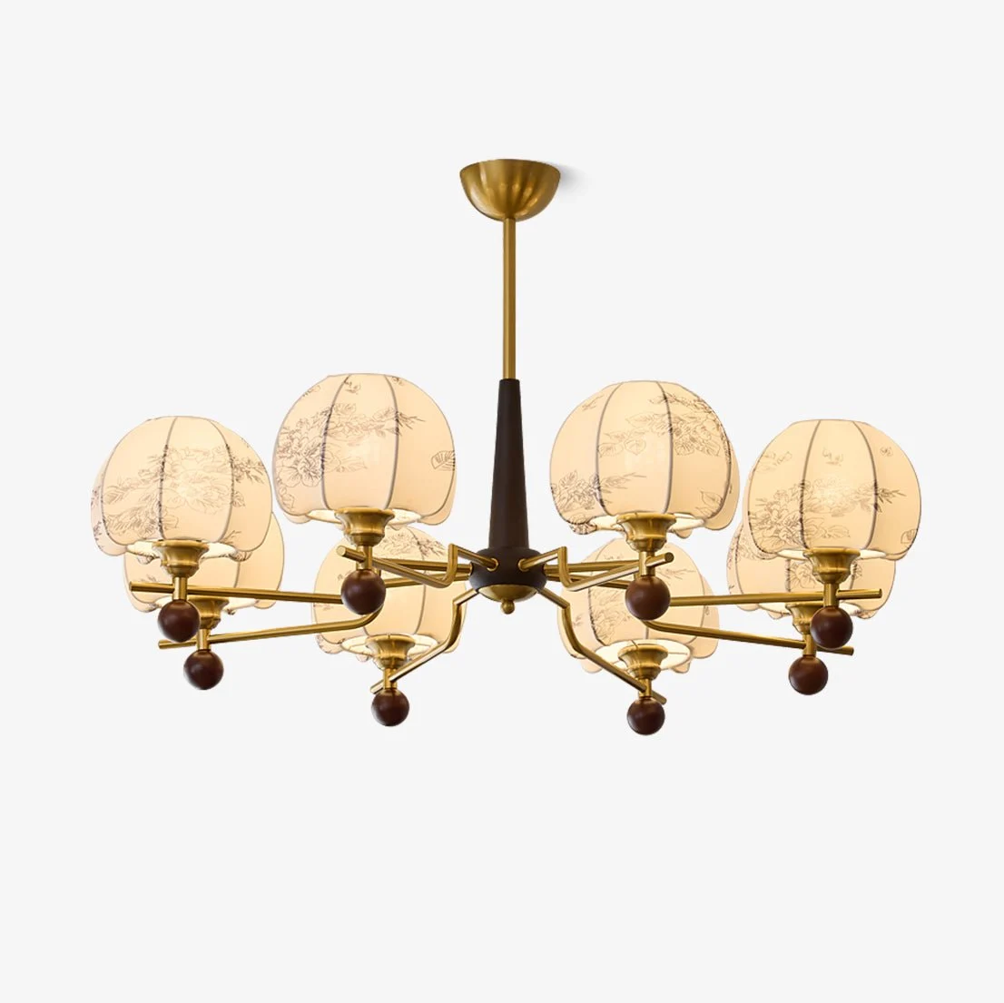 Acarira Premium Nórdico Arte Flor Madera Tela Araña De Luces