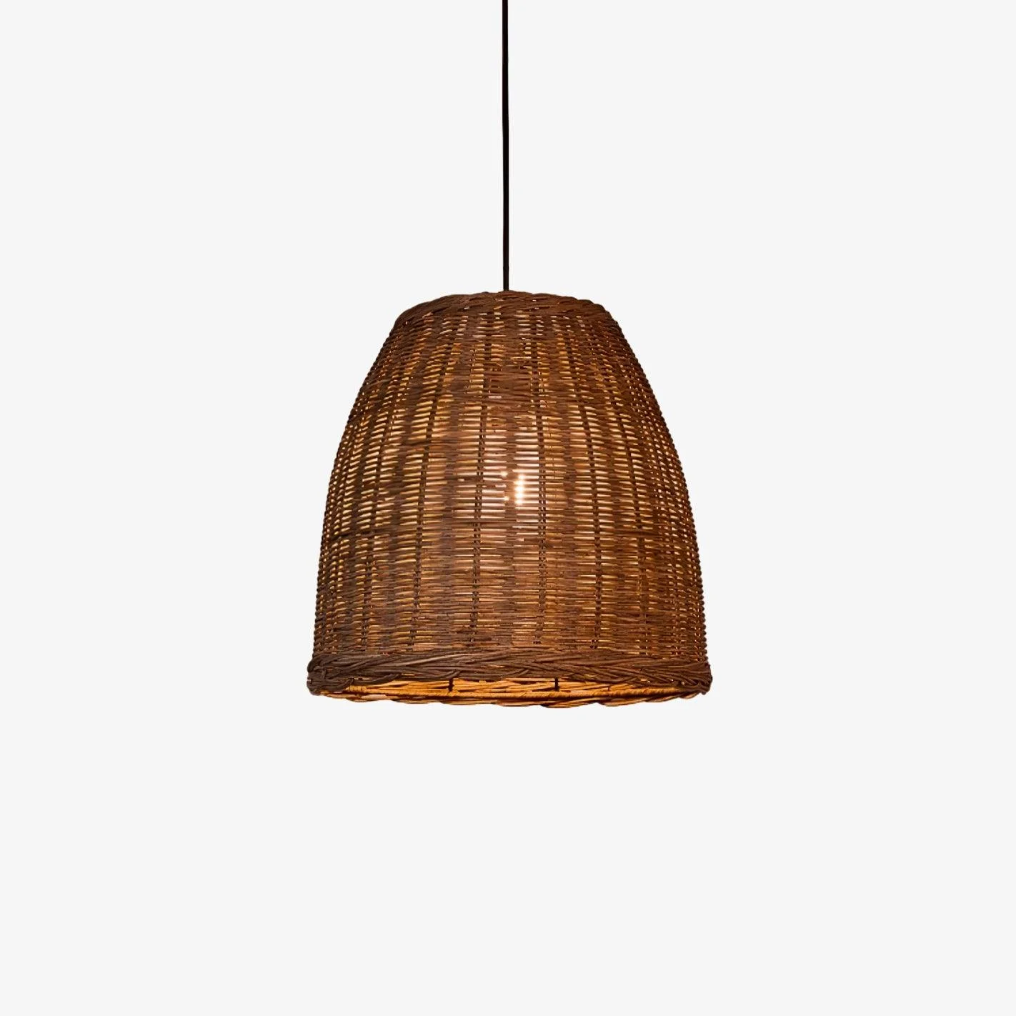 Wickora Lámpara Colgante Negro Vintage Rattán