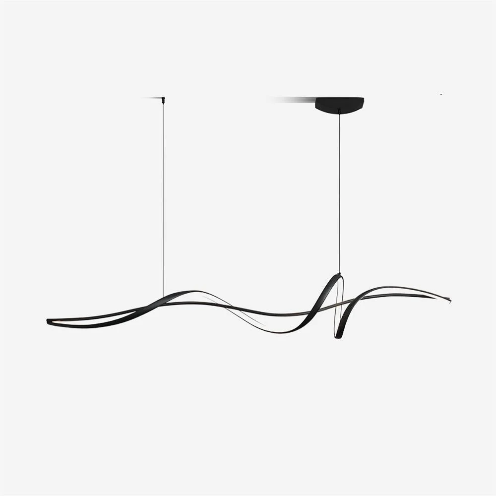 Aveline Moderno Negro LED Ola Colgante Luz