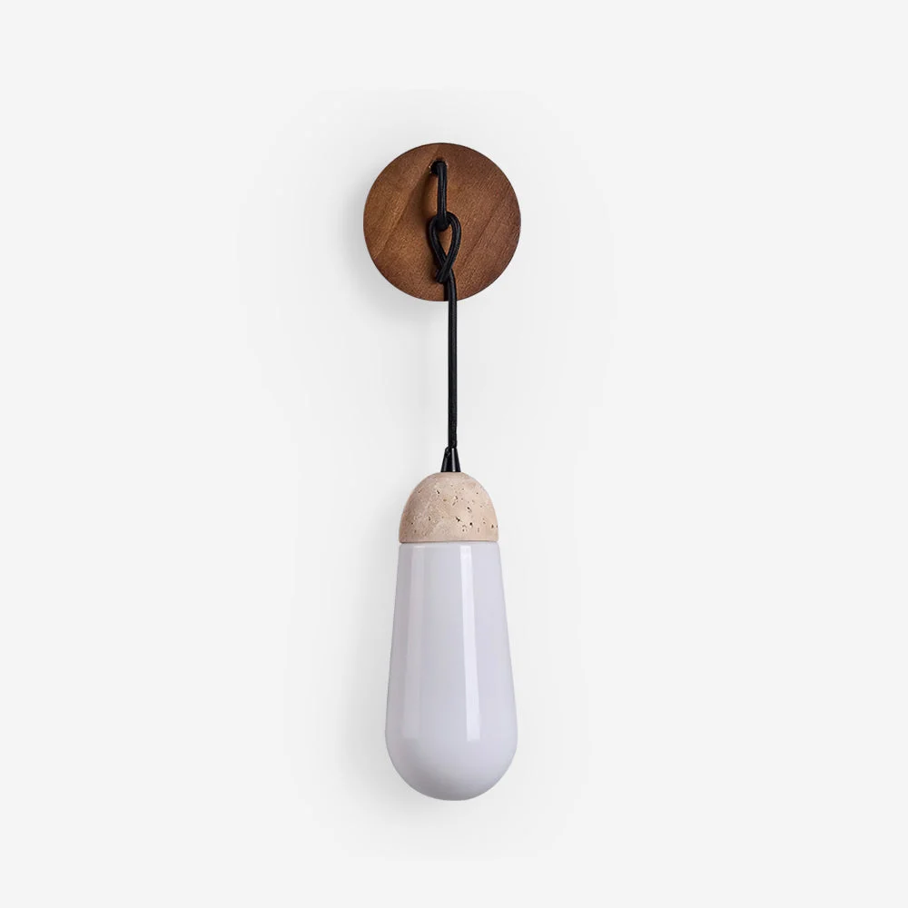 Ritta Lámpara de Pared de Travertino con Forma de Lágrima