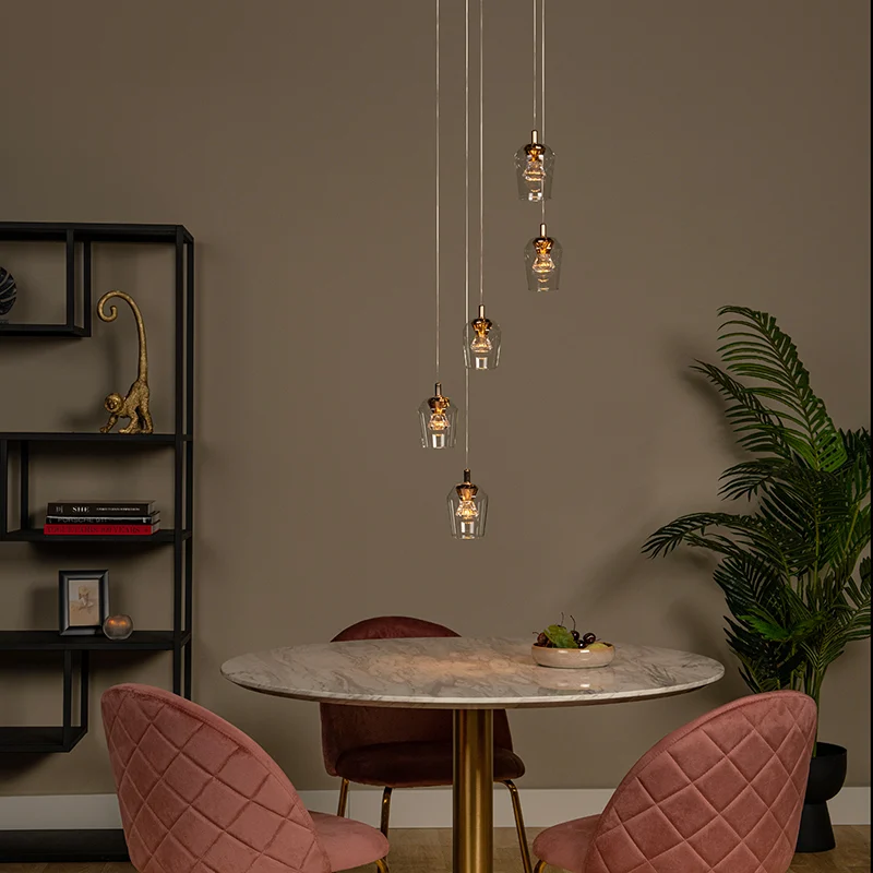 Lámpara colgante moderna transparente, Berliane, 4W, 2700K LED