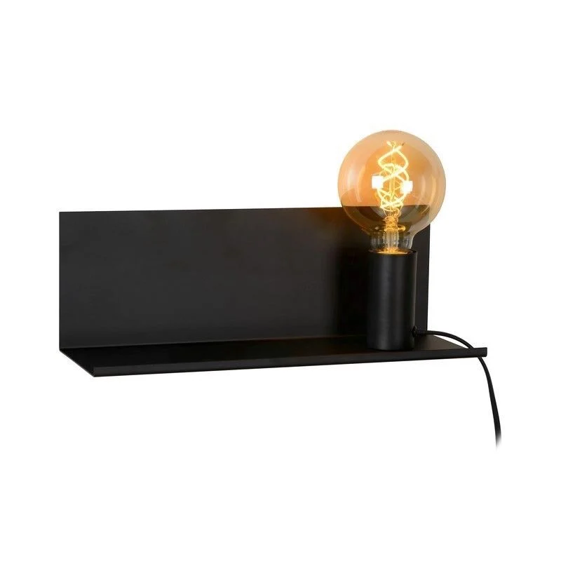 Aplique moderno negro, Sebo, con interruptor