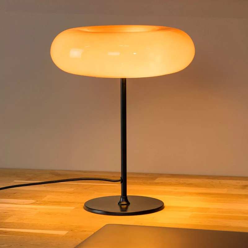 Lámpara de mesa retro naranja, Sentino, con interruptor