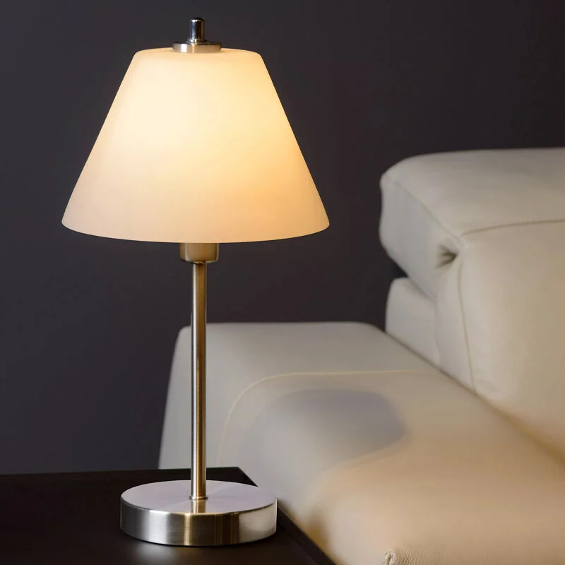 Lámpara de mesa antigua cromada, Touch, con regulador táctil