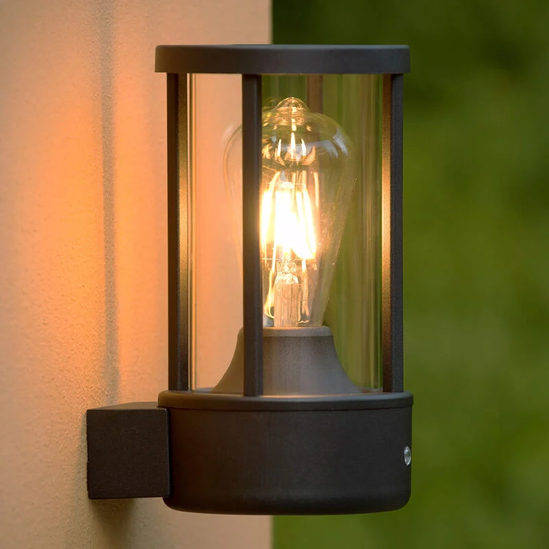 Lámpara de techo exterior con sensor crepuscular moderna antracita, Lori, IP44
