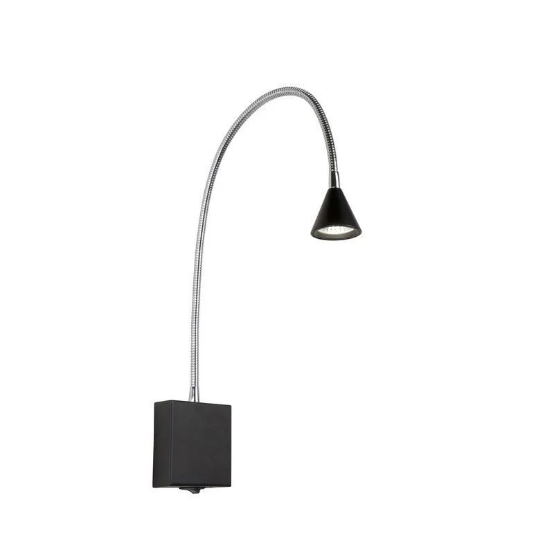 Aplique moderno negro, Buddy, 3W, 4000K LED, con interruptor