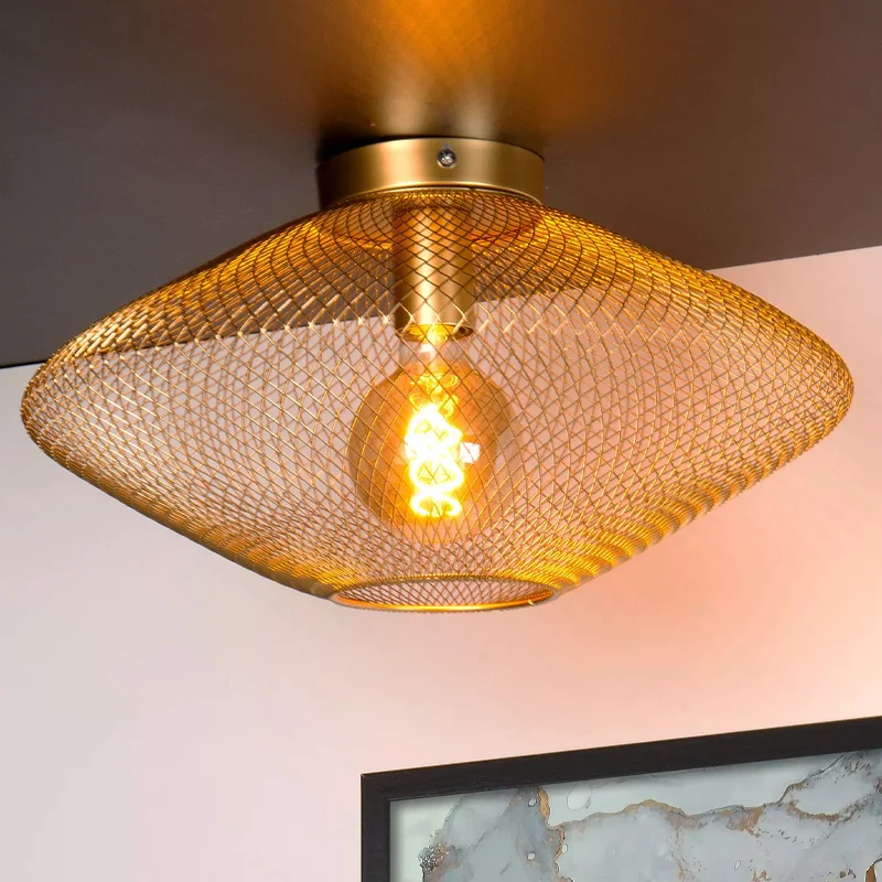 Plafón de techo moderno dorado, Mesh
