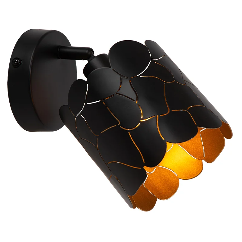 Foco de pared moderno negro, Almelo