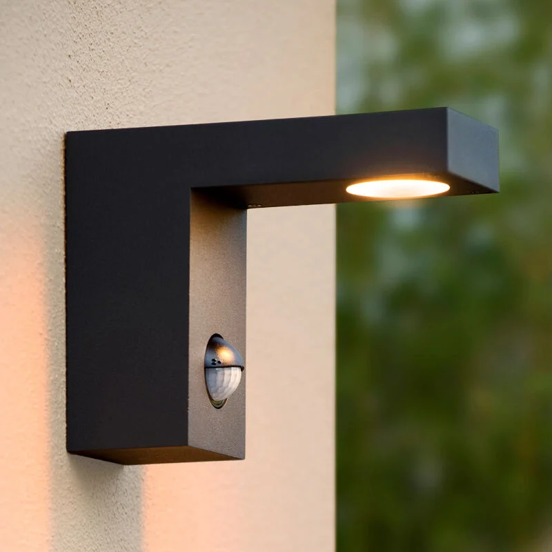 Aplique exterior con sensor de movimiento moderno antracita, Texas, 6W, 3000K LED, IP54