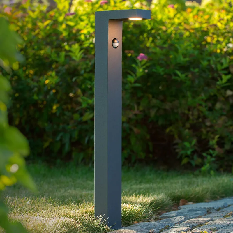 Lámpara de pie exterior con sensor de movimiento moderna antracita, Texas, 6W, 3000K LED, IP54