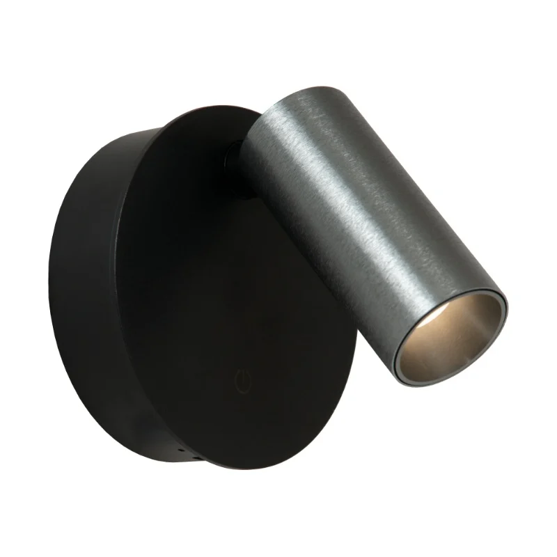 Aplique de pared recargable moderno gris, Toni, 2W, 2700-4000K, con regulador táctil