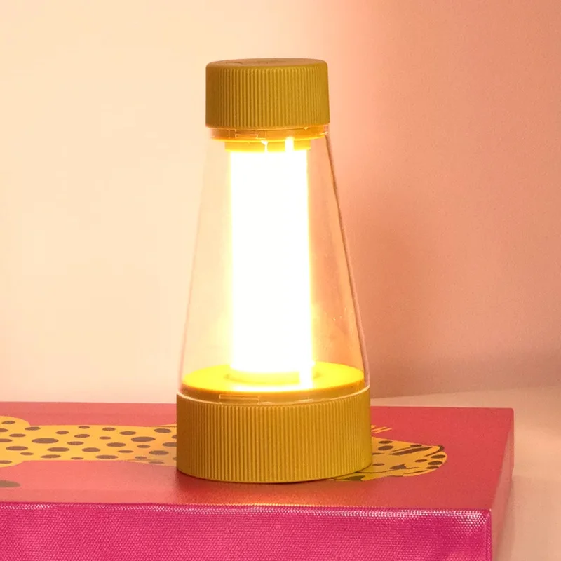 Lámpara de mesa recargable para exterior moderna amarilla, Lorali, 1,2W, 2700K LED, IP44, con regulador táctil