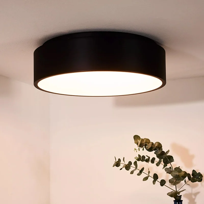 Plafón de techo moderno negro, Talowe, 30W, 3000K LED