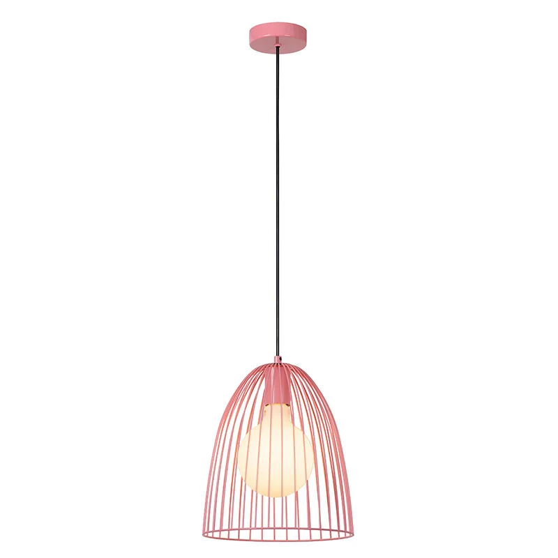 Lámpara colgante infantil de metal rosa, Macarons