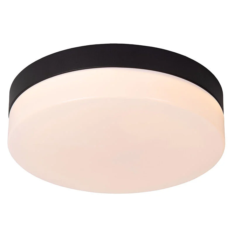 Lámpara de techo baño de plástico negra, Biskit, 12W, 2700K LED, IP44