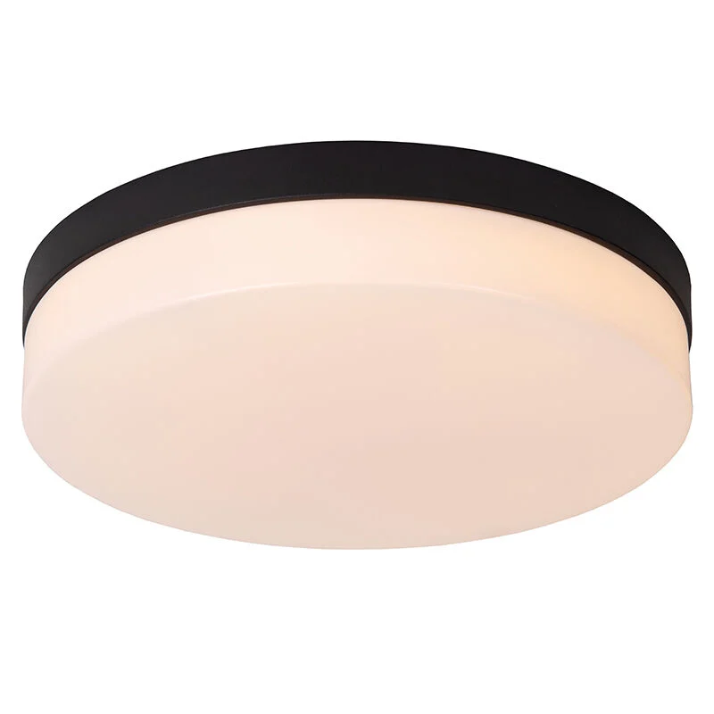 Lámpara de techo baño de plástico negra, Biskit, 24W, 2700K LED, IP44