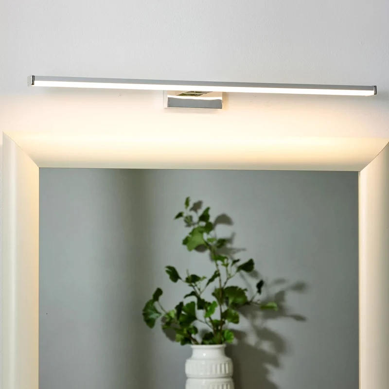 Espejo con luces moderno cromado, Onno, 12W, 3000K LED, IP44