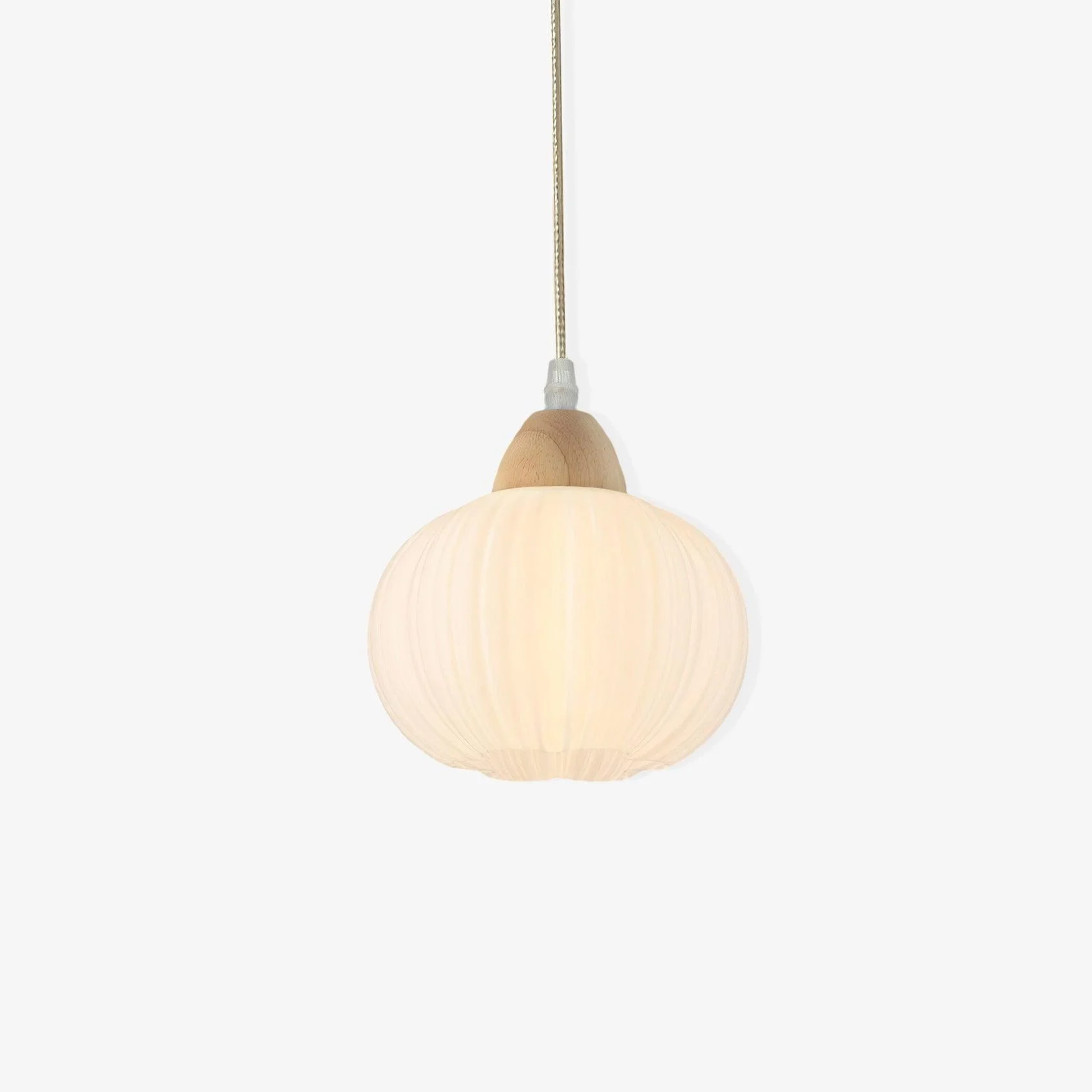 Pumpkin Lámpara Colgante Blanco Moderno Madera