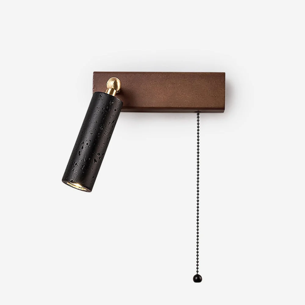 Ritta Lámpara de Pared de Travertino Negro con Foco