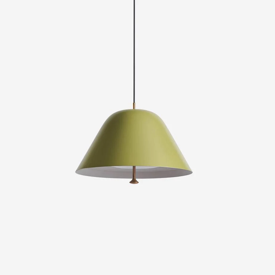 Lámpara Colgante Moderno Pantalla De Metal Verde Blanco Minimalista