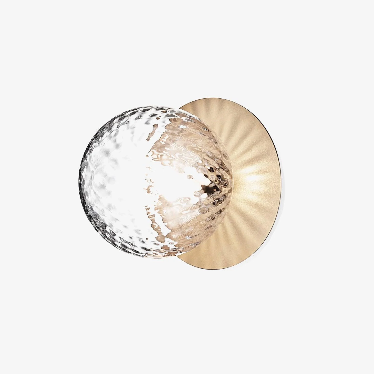 Lustra Aplique de pared Redondo Disco Vidrio Esfera Minimalista