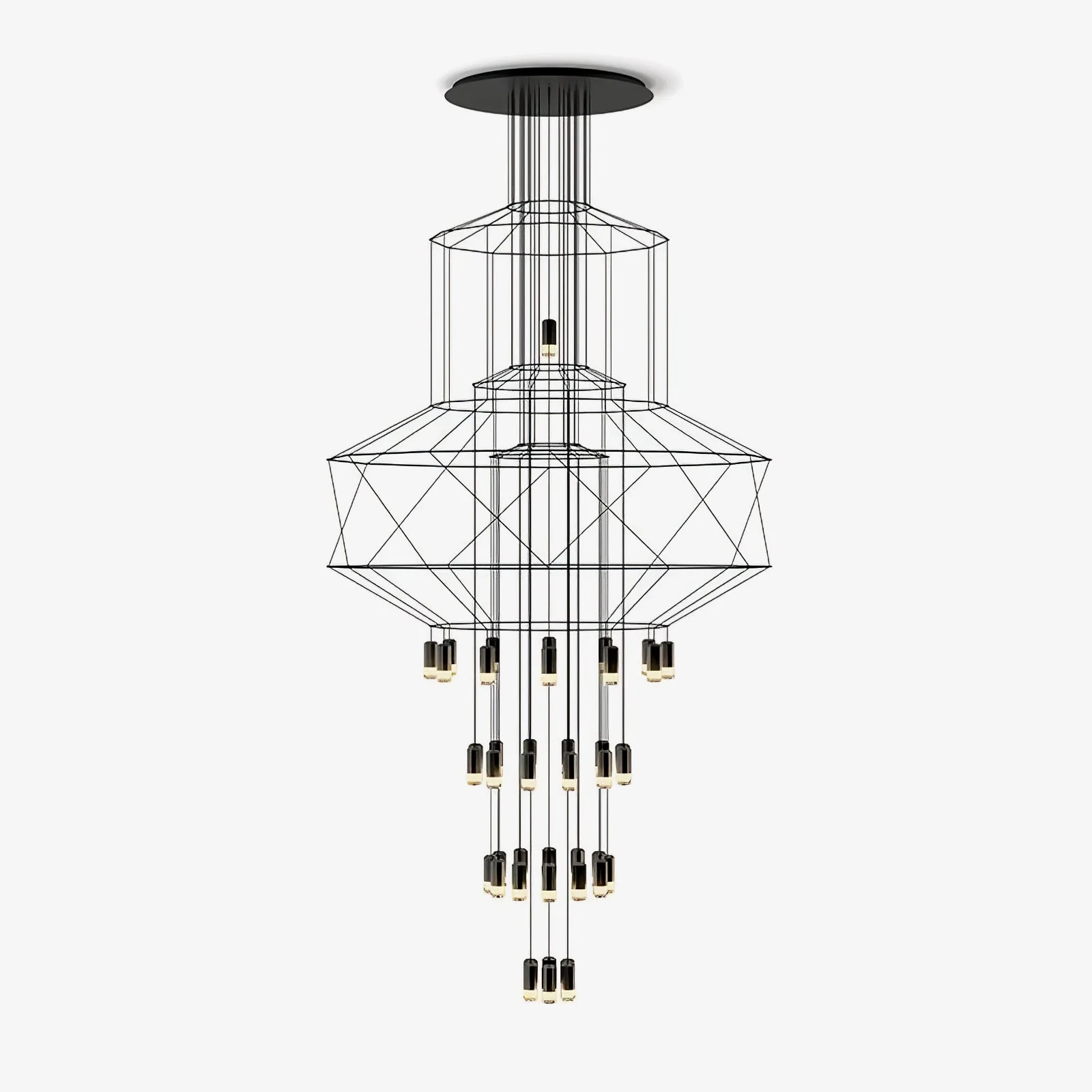 Lustra Lámparas de araña de Líneas con Estructura de Alambre Negro LED