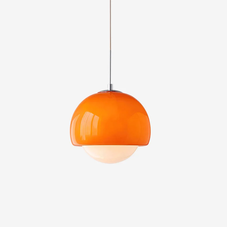 Lámpara Colgante Vidrio Esfera Retro Moderno Colorido