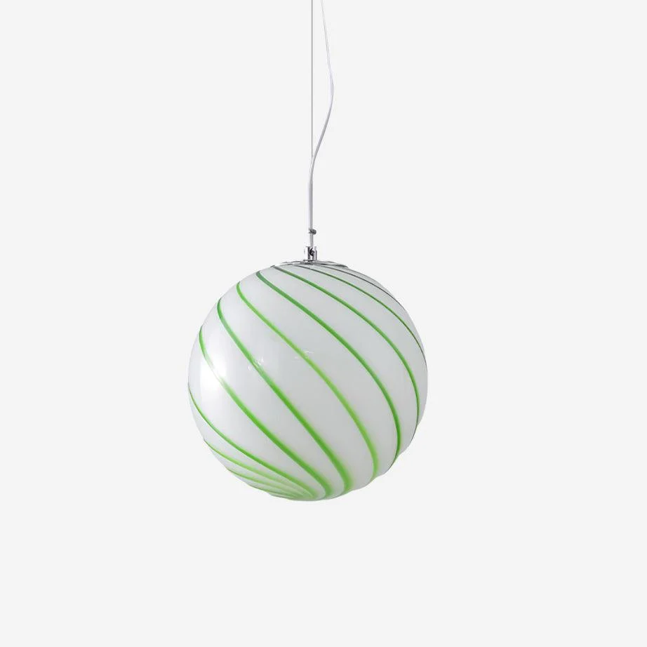 Lámpara Colgante Esfera De Vidrio Verde