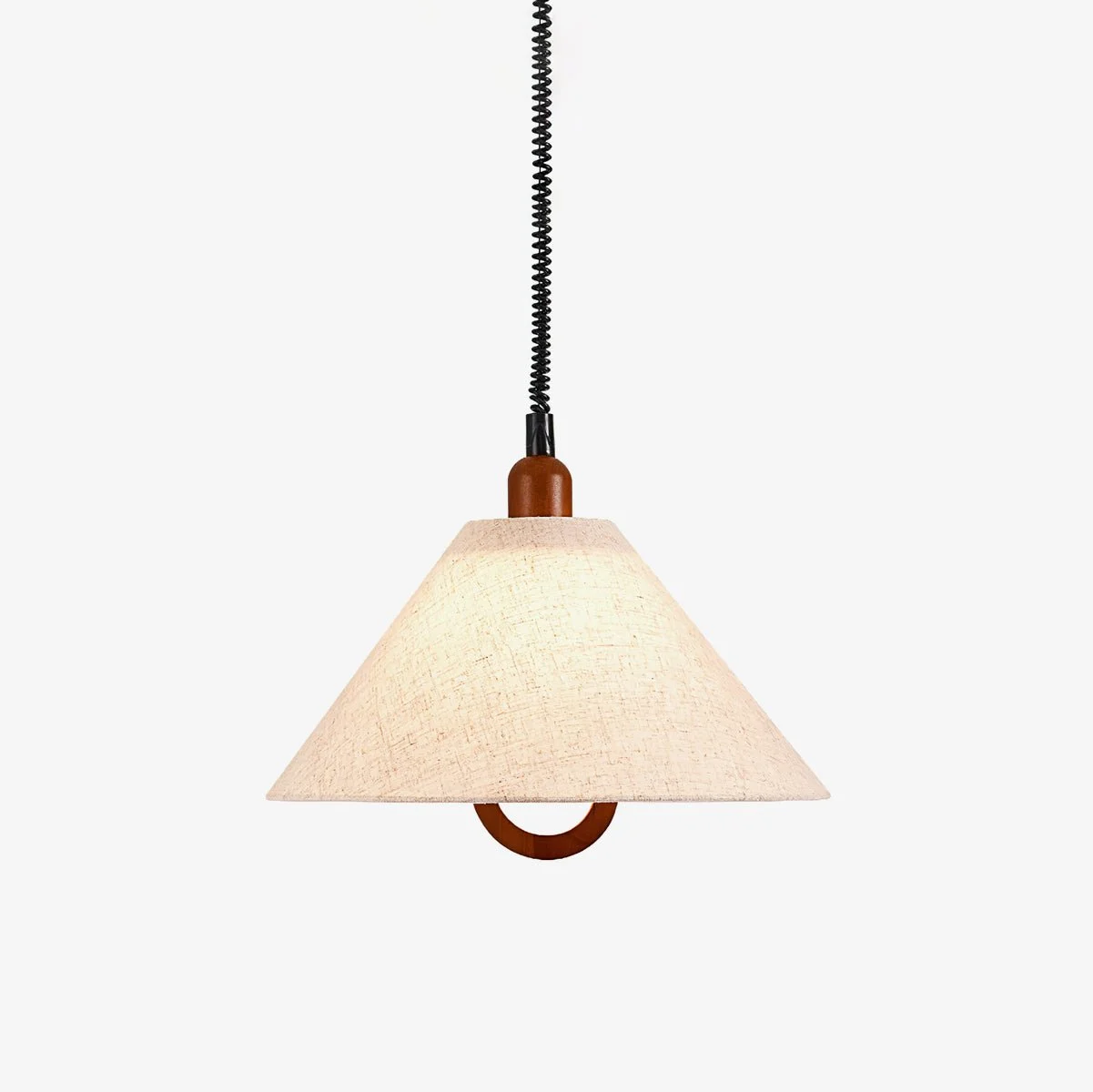 Alcaria Lámpara Colgante Premium Nórdica Tela y Madera