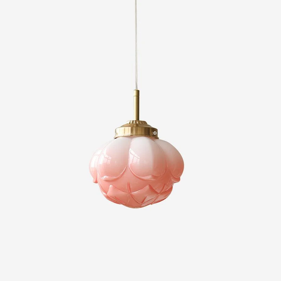 Lámpara Colgante Vidrio Flor Loto Pantalla Artístico Retro