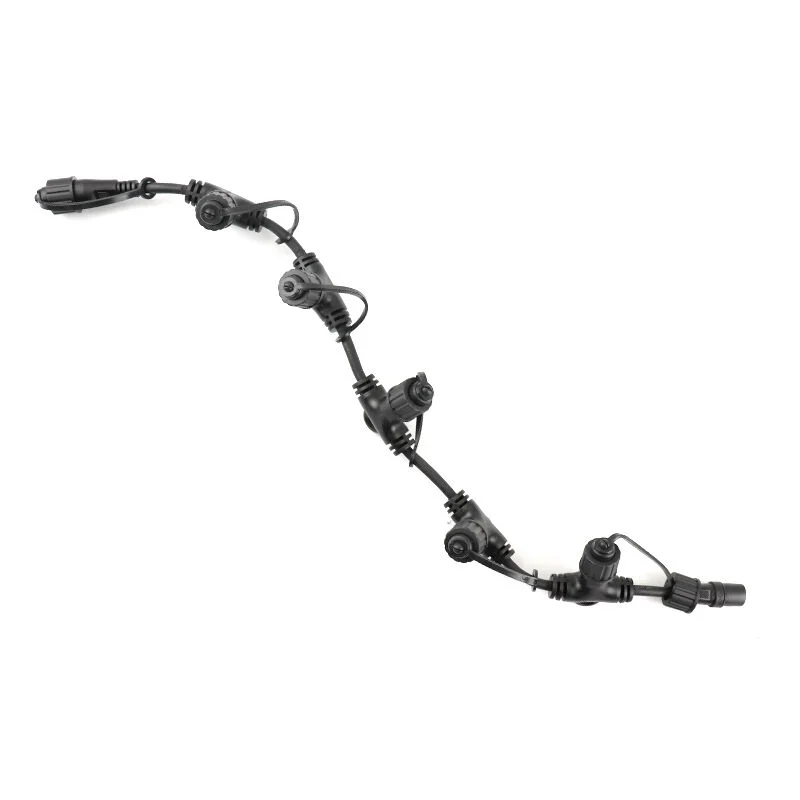 Cable de distribución negro de 0,5 m, con 5 salidas