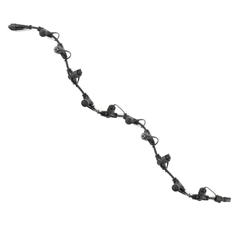 Cable de distribución negro de 1 m, con 10 salidas