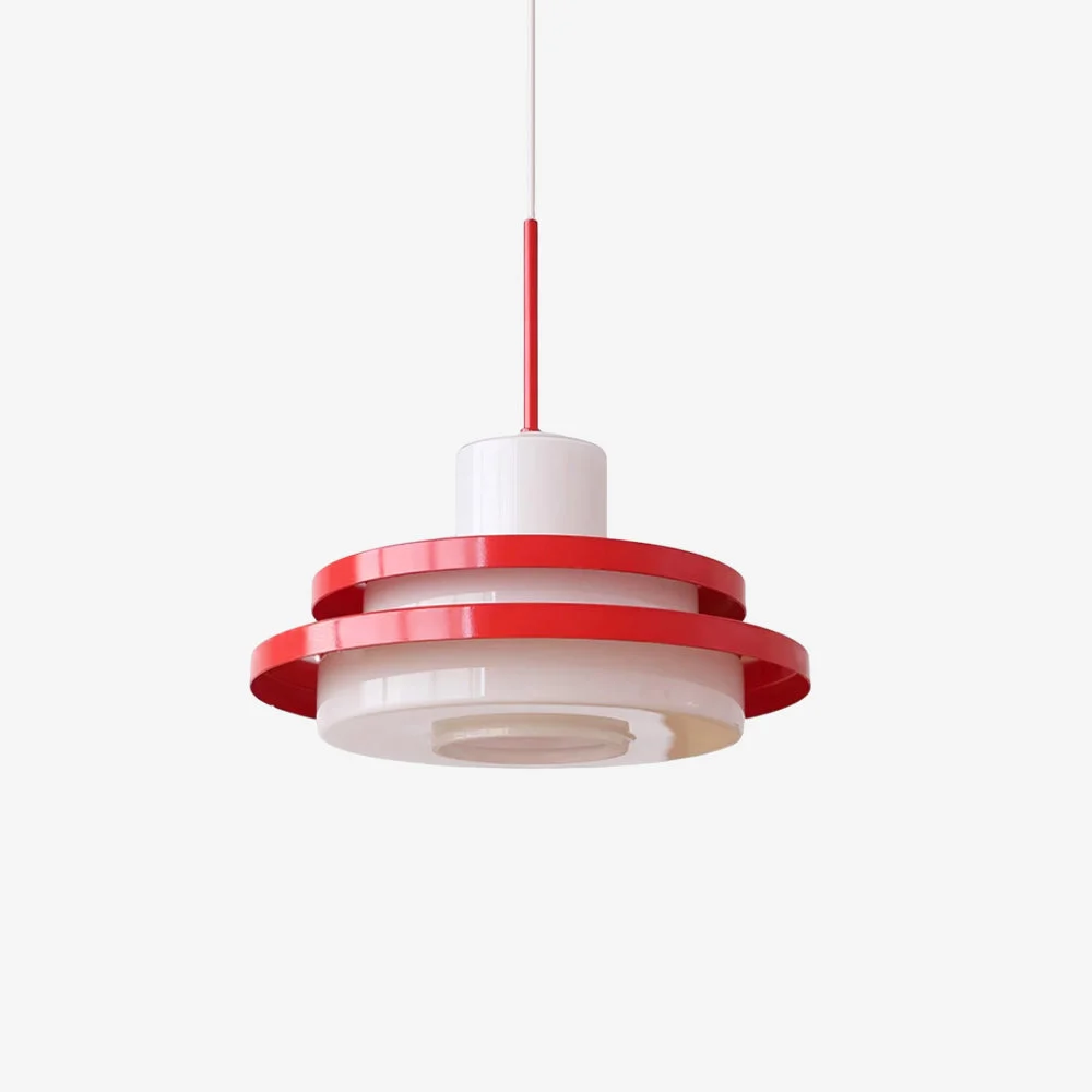 Eviso Lámpara Colgante Retro Rojo Blanco Audaz Moderno